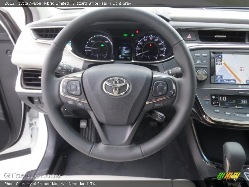 Blizzard White Pearl / Light Gray 2013 Toyota Avalon Hybrid Limited