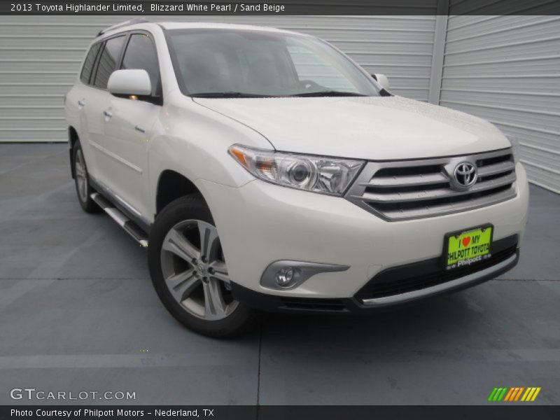 Blizzard White Pearl / Sand Beige 2013 Toyota Highlander Limited