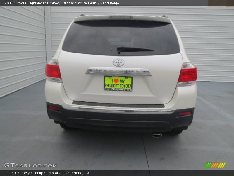 Blizzard White Pearl / Sand Beige 2013 Toyota Highlander Limited