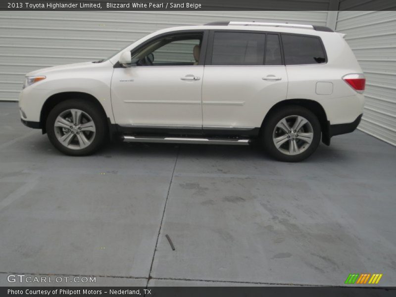 Blizzard White Pearl / Sand Beige 2013 Toyota Highlander Limited