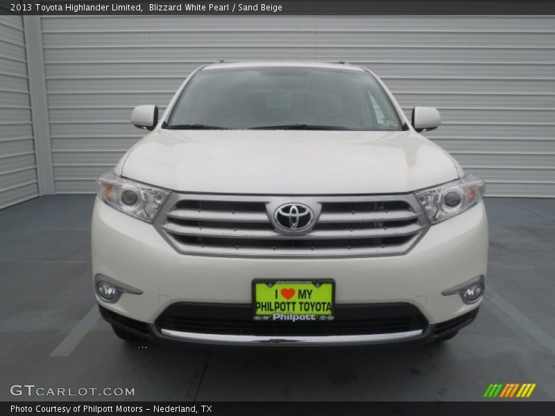 Blizzard White Pearl / Sand Beige 2013 Toyota Highlander Limited