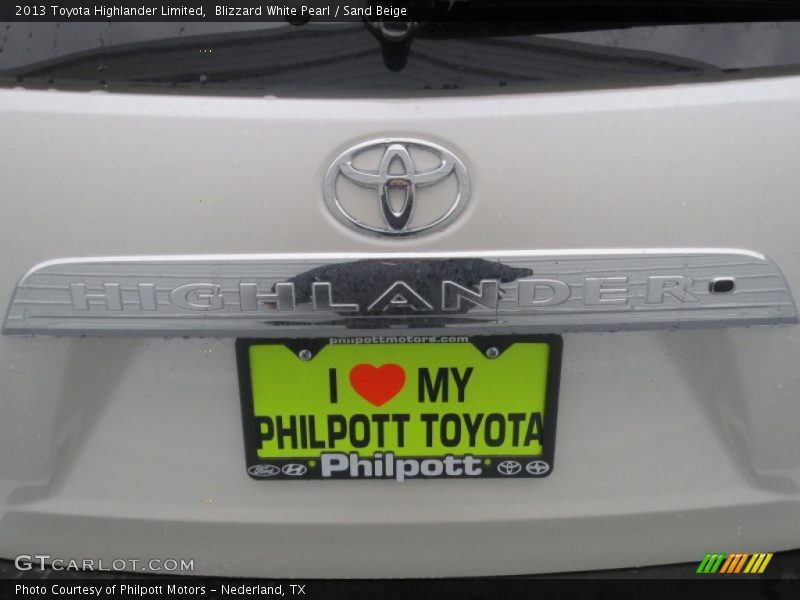 Blizzard White Pearl / Sand Beige 2013 Toyota Highlander Limited