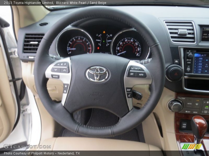 Blizzard White Pearl / Sand Beige 2013 Toyota Highlander Limited