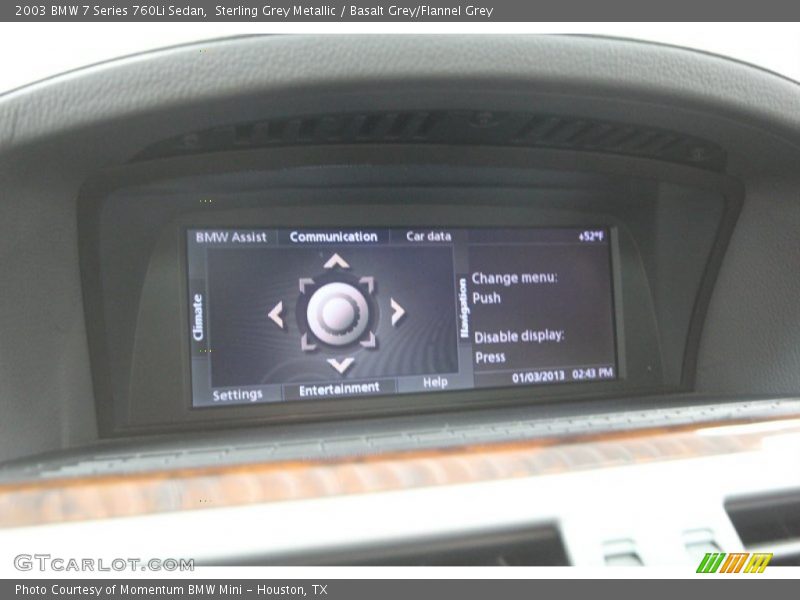 Sterling Grey Metallic / Basalt Grey/Flannel Grey 2003 BMW 7 Series 760Li Sedan