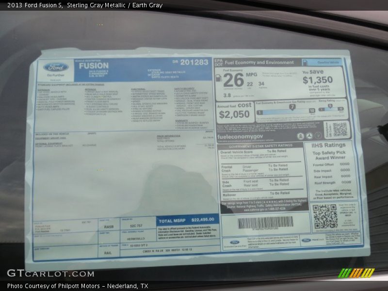 Sterling Gray Metallic / Earth Gray 2013 Ford Fusion S