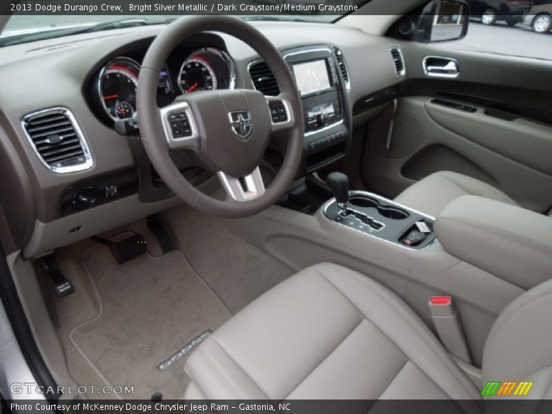 Bright Silver Metallic / Dark Graystone/Medium Graystone 2013 Dodge Durango Crew