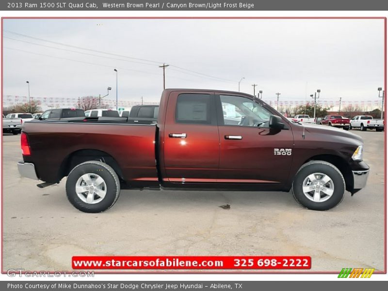 Western Brown Pearl / Canyon Brown/Light Frost Beige 2013 Ram 1500 SLT Quad Cab