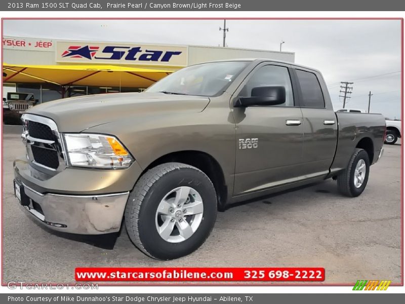Prairie Pearl / Canyon Brown/Light Frost Beige 2013 Ram 1500 SLT Quad Cab