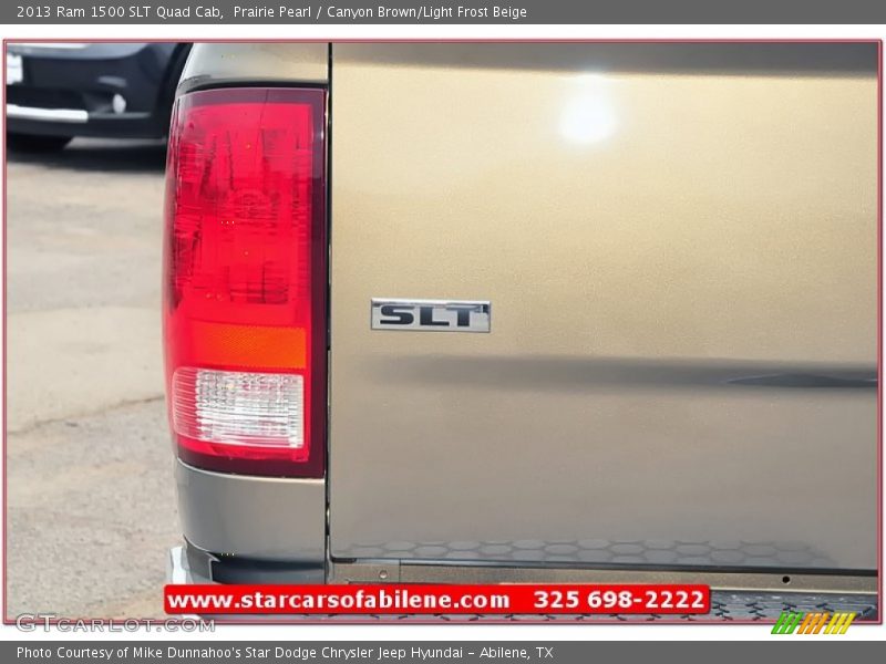 Prairie Pearl / Canyon Brown/Light Frost Beige 2013 Ram 1500 SLT Quad Cab