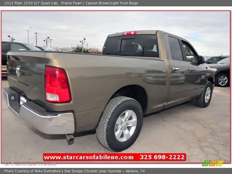Prairie Pearl / Canyon Brown/Light Frost Beige 2013 Ram 1500 SLT Quad Cab