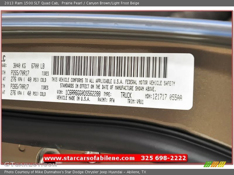 Prairie Pearl / Canyon Brown/Light Frost Beige 2013 Ram 1500 SLT Quad Cab