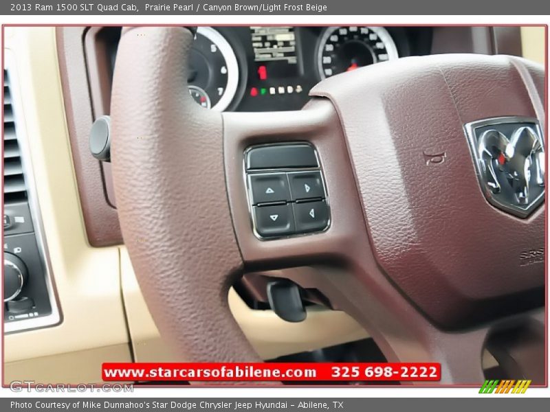 Prairie Pearl / Canyon Brown/Light Frost Beige 2013 Ram 1500 SLT Quad Cab