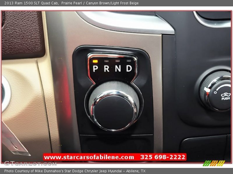 Prairie Pearl / Canyon Brown/Light Frost Beige 2013 Ram 1500 SLT Quad Cab