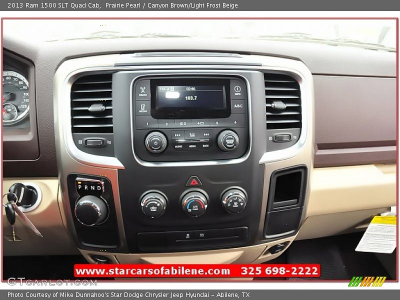 Prairie Pearl / Canyon Brown/Light Frost Beige 2013 Ram 1500 SLT Quad Cab