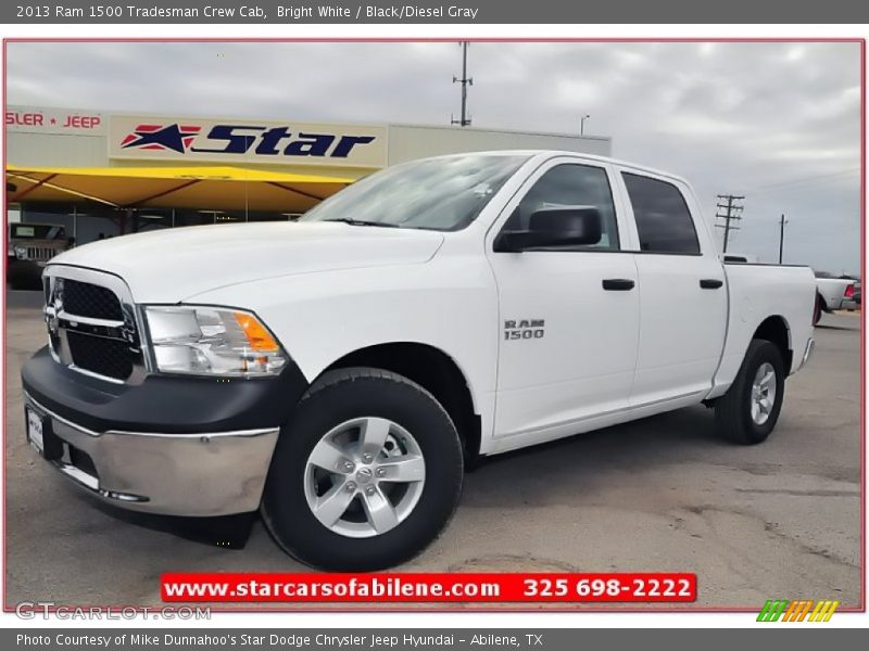 Bright White / Black/Diesel Gray 2013 Ram 1500 Tradesman Crew Cab