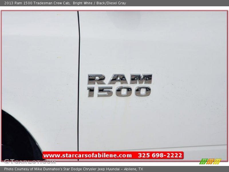 Bright White / Black/Diesel Gray 2013 Ram 1500 Tradesman Crew Cab