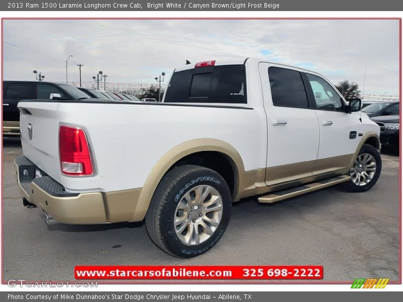 Bright White / Canyon Brown/Light Frost Beige 2013 Ram 1500 Laramie Longhorn Crew Cab
