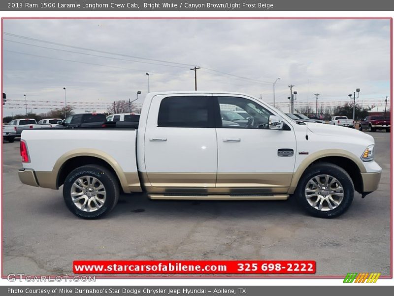 Bright White / Canyon Brown/Light Frost Beige 2013 Ram 1500 Laramie Longhorn Crew Cab