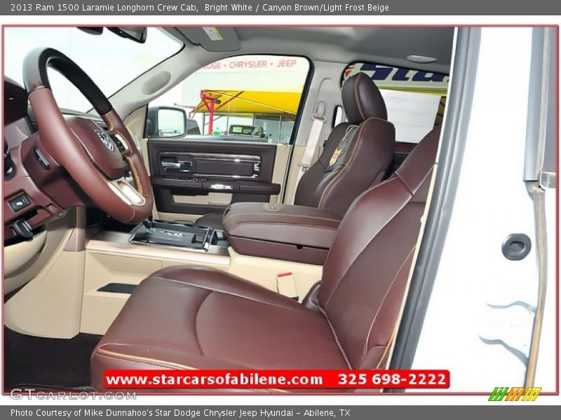 Bright White / Canyon Brown/Light Frost Beige 2013 Ram 1500 Laramie Longhorn Crew Cab