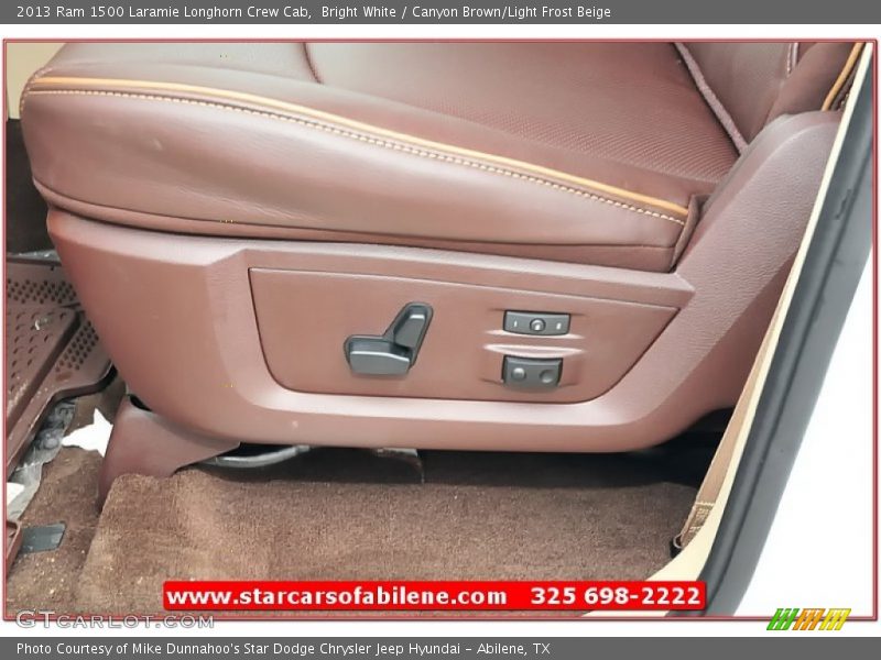 Bright White / Canyon Brown/Light Frost Beige 2013 Ram 1500 Laramie Longhorn Crew Cab
