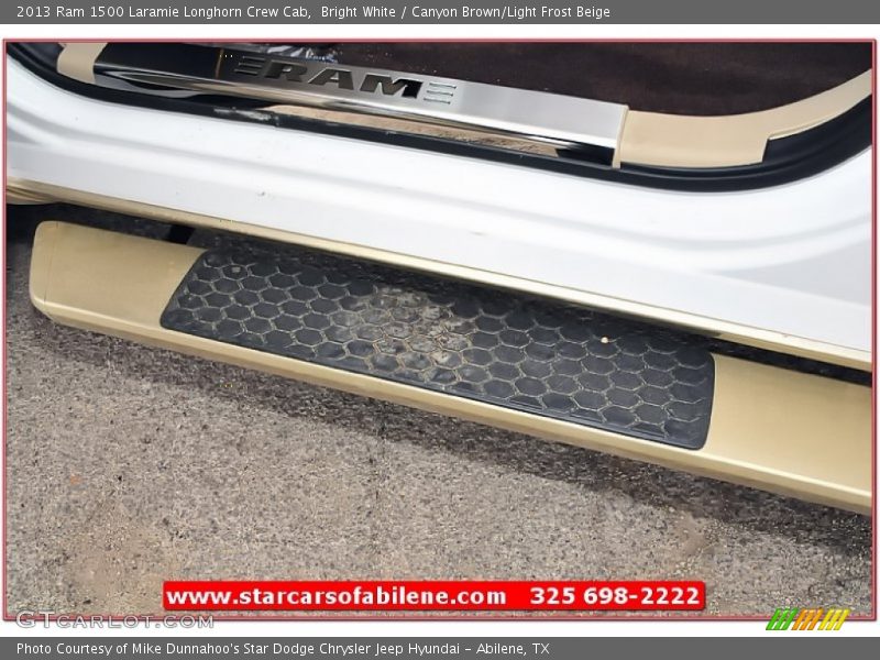 Bright White / Canyon Brown/Light Frost Beige 2013 Ram 1500 Laramie Longhorn Crew Cab