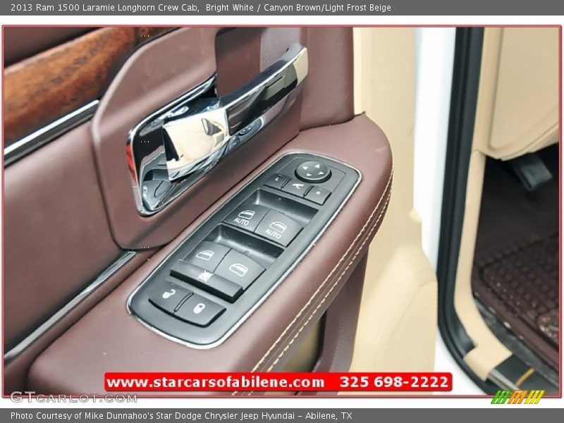 Bright White / Canyon Brown/Light Frost Beige 2013 Ram 1500 Laramie Longhorn Crew Cab
