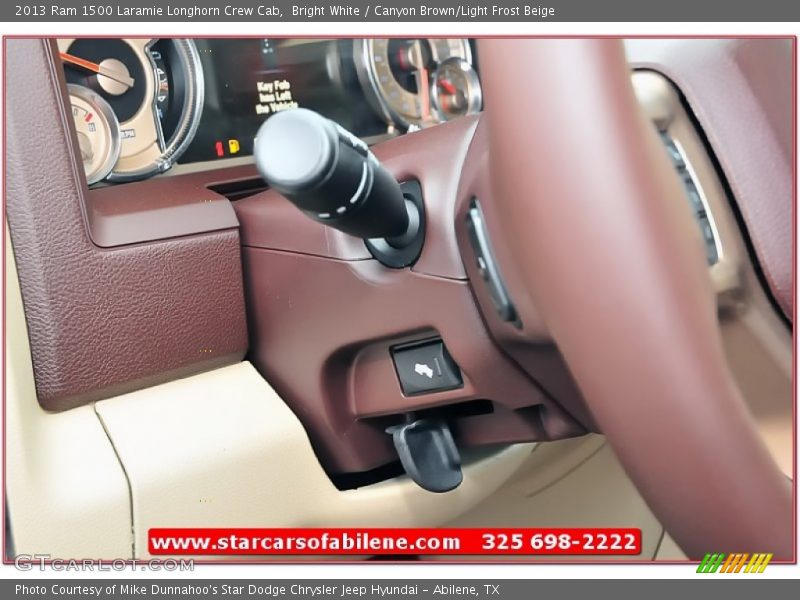 Bright White / Canyon Brown/Light Frost Beige 2013 Ram 1500 Laramie Longhorn Crew Cab