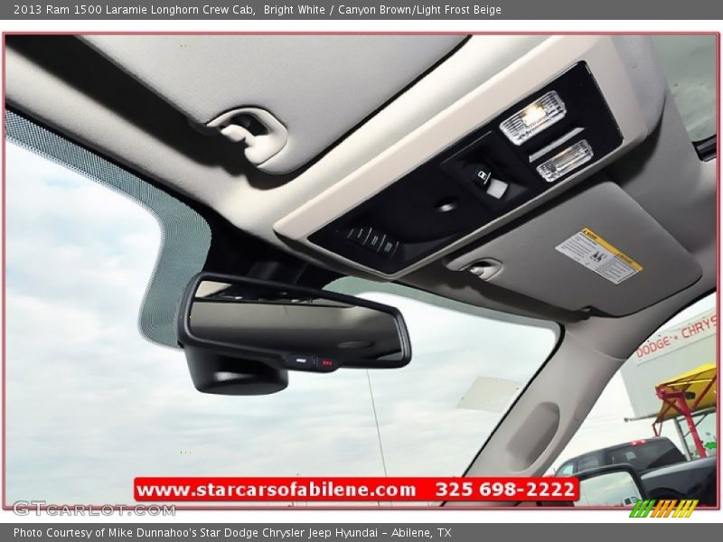 Bright White / Canyon Brown/Light Frost Beige 2013 Ram 1500 Laramie Longhorn Crew Cab