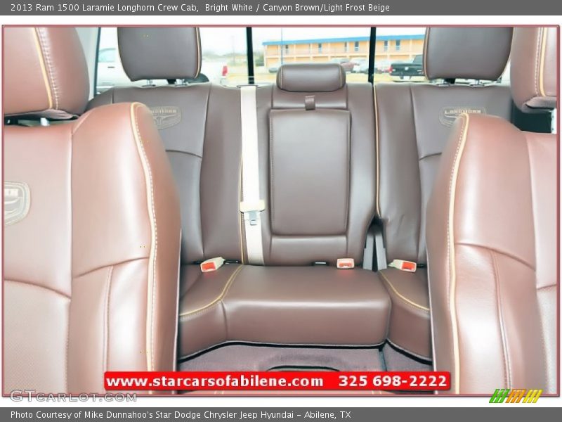 Bright White / Canyon Brown/Light Frost Beige 2013 Ram 1500 Laramie Longhorn Crew Cab