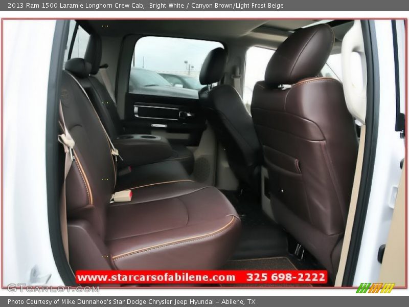 Bright White / Canyon Brown/Light Frost Beige 2013 Ram 1500 Laramie Longhorn Crew Cab