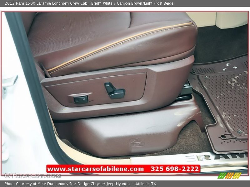 Bright White / Canyon Brown/Light Frost Beige 2013 Ram 1500 Laramie Longhorn Crew Cab