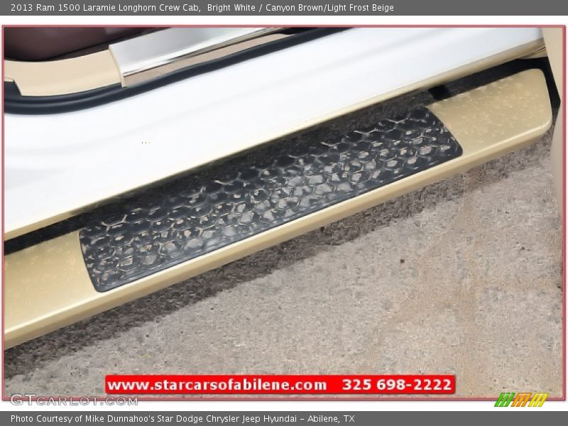 Bright White / Canyon Brown/Light Frost Beige 2013 Ram 1500 Laramie Longhorn Crew Cab