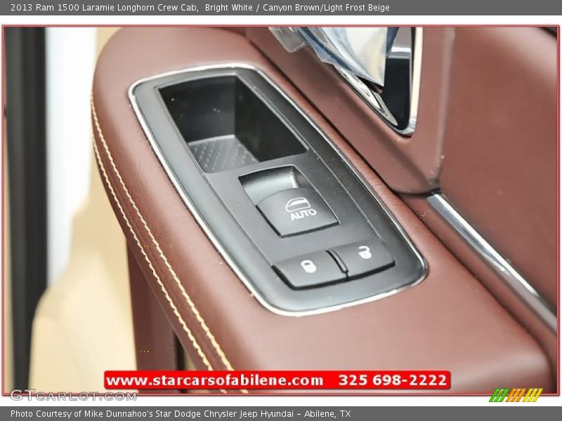 Bright White / Canyon Brown/Light Frost Beige 2013 Ram 1500 Laramie Longhorn Crew Cab