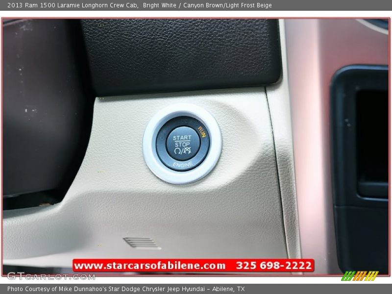 Bright White / Canyon Brown/Light Frost Beige 2013 Ram 1500 Laramie Longhorn Crew Cab