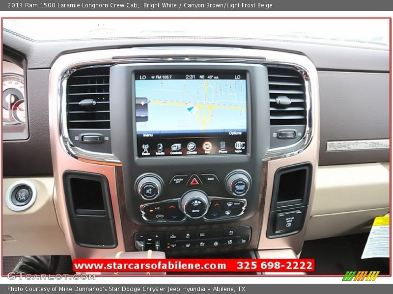 Bright White / Canyon Brown/Light Frost Beige 2013 Ram 1500 Laramie Longhorn Crew Cab