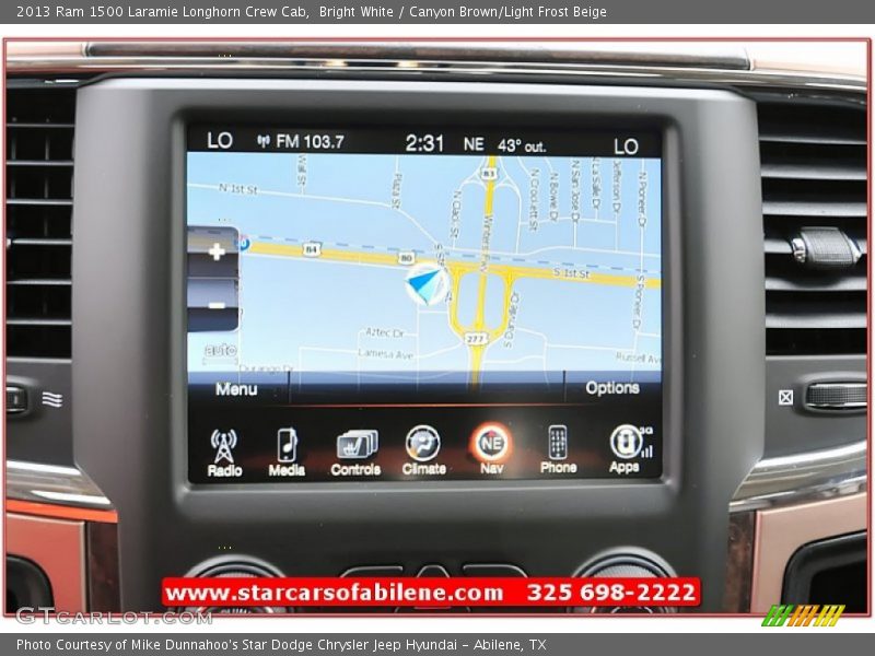 Bright White / Canyon Brown/Light Frost Beige 2013 Ram 1500 Laramie Longhorn Crew Cab