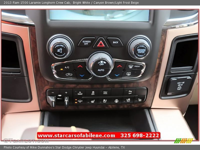 Bright White / Canyon Brown/Light Frost Beige 2013 Ram 1500 Laramie Longhorn Crew Cab
