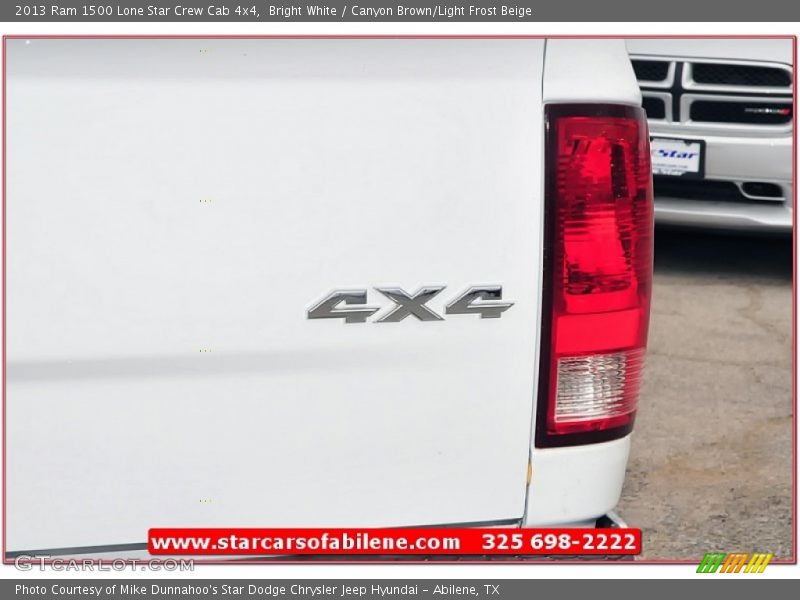 Bright White / Canyon Brown/Light Frost Beige 2013 Ram 1500 Lone Star Crew Cab 4x4
