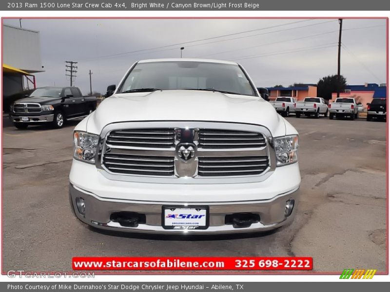 Bright White / Canyon Brown/Light Frost Beige 2013 Ram 1500 Lone Star Crew Cab 4x4