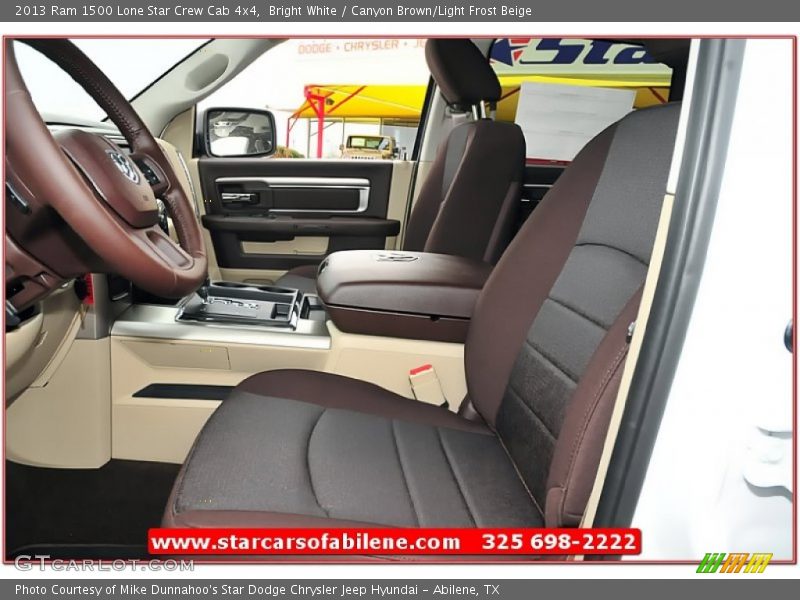 Bright White / Canyon Brown/Light Frost Beige 2013 Ram 1500 Lone Star Crew Cab 4x4