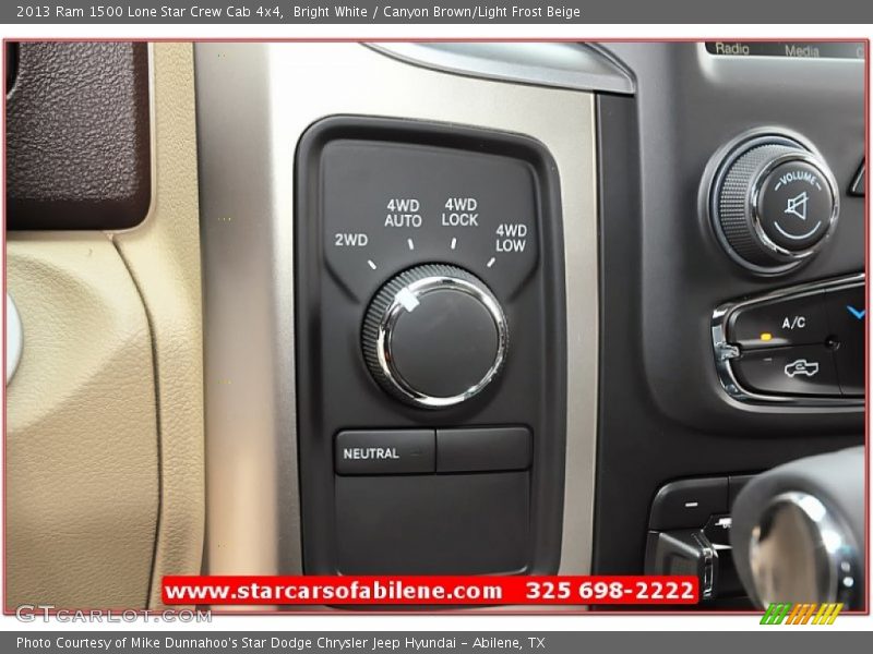 Bright White / Canyon Brown/Light Frost Beige 2013 Ram 1500 Lone Star Crew Cab 4x4