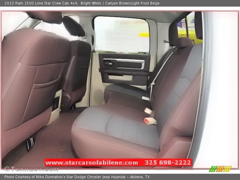 Bright White / Canyon Brown/Light Frost Beige 2013 Ram 1500 Lone Star Crew Cab 4x4