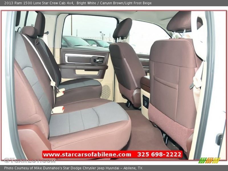 Bright White / Canyon Brown/Light Frost Beige 2013 Ram 1500 Lone Star Crew Cab 4x4