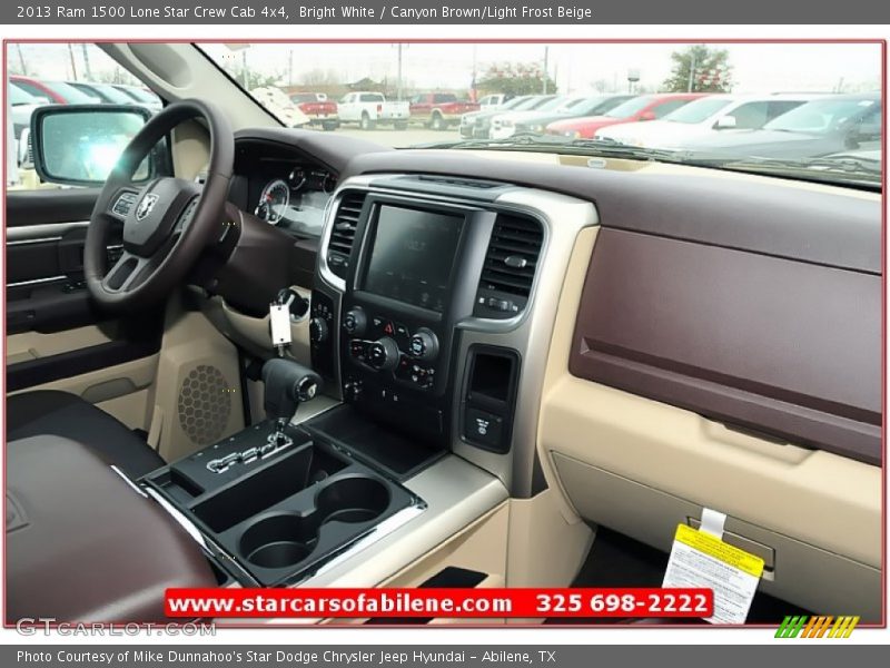 Bright White / Canyon Brown/Light Frost Beige 2013 Ram 1500 Lone Star Crew Cab 4x4