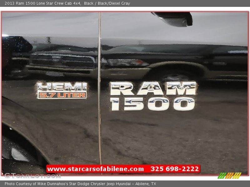 Black / Black/Diesel Gray 2013 Ram 1500 Lone Star Crew Cab 4x4