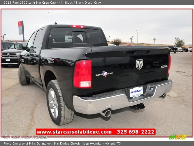 Black / Black/Diesel Gray 2013 Ram 1500 Lone Star Crew Cab 4x4