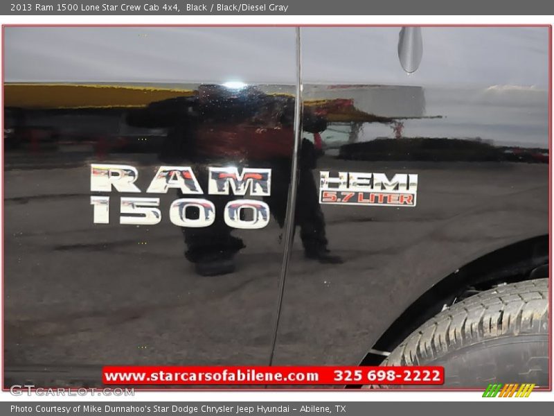 Black / Black/Diesel Gray 2013 Ram 1500 Lone Star Crew Cab 4x4