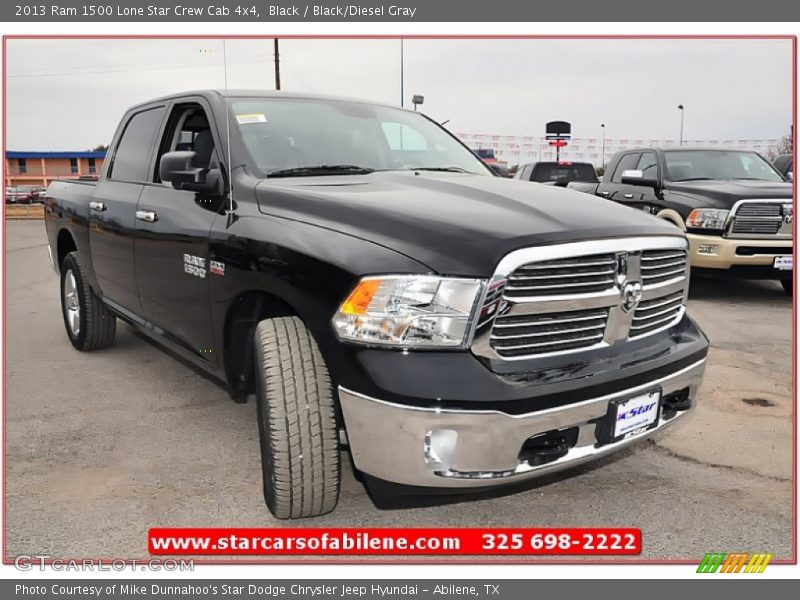 Black / Black/Diesel Gray 2013 Ram 1500 Lone Star Crew Cab 4x4