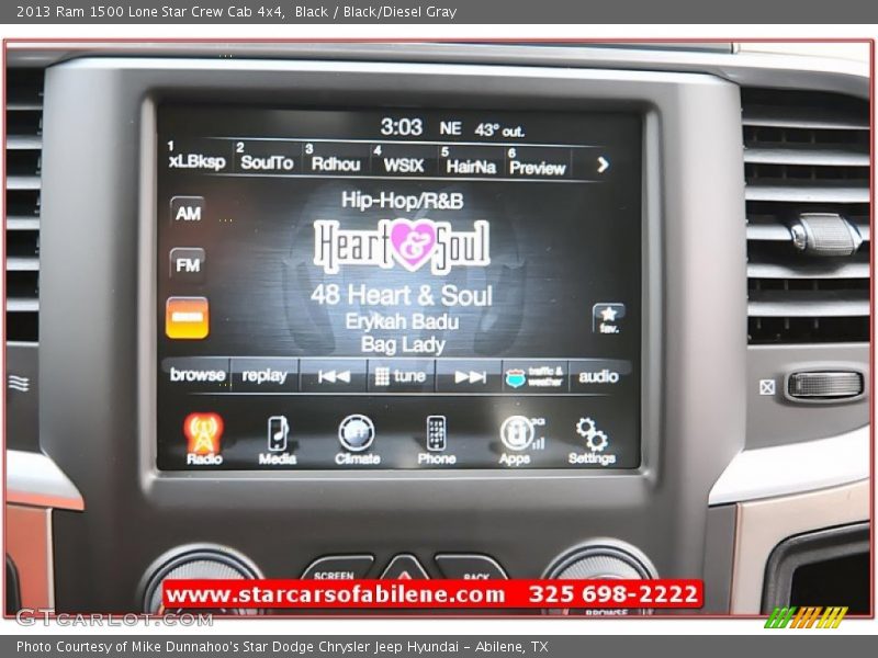 Black / Black/Diesel Gray 2013 Ram 1500 Lone Star Crew Cab 4x4
