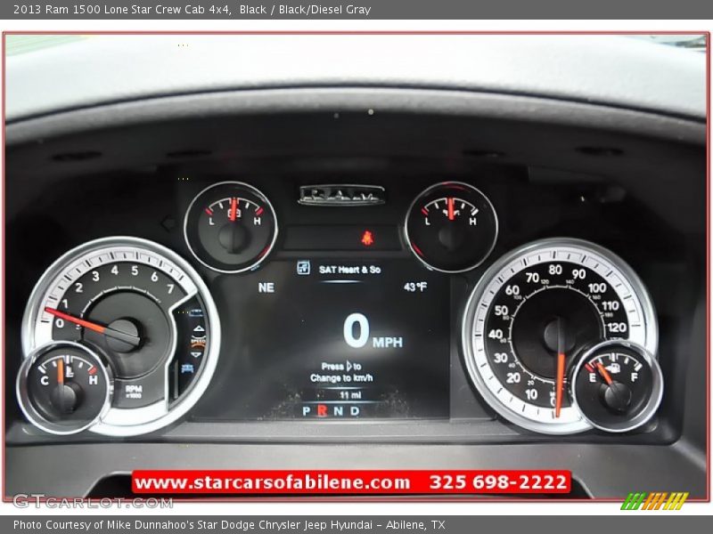 Black / Black/Diesel Gray 2013 Ram 1500 Lone Star Crew Cab 4x4